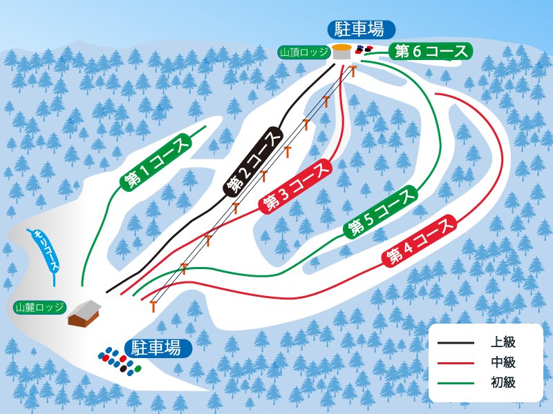網走レークビュースキー場 piste map