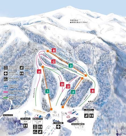 あだたら高原スキー場 piste map