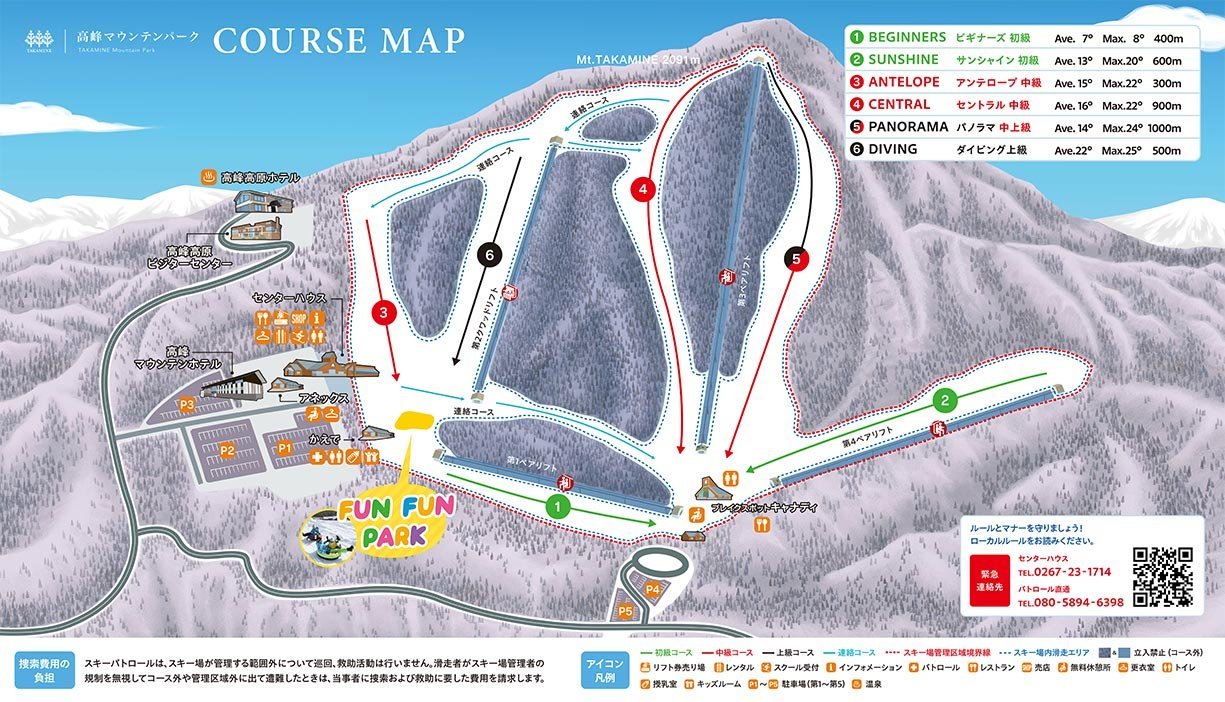 高峰マウンテンパーク(旧アサマ2000パーク) piste map