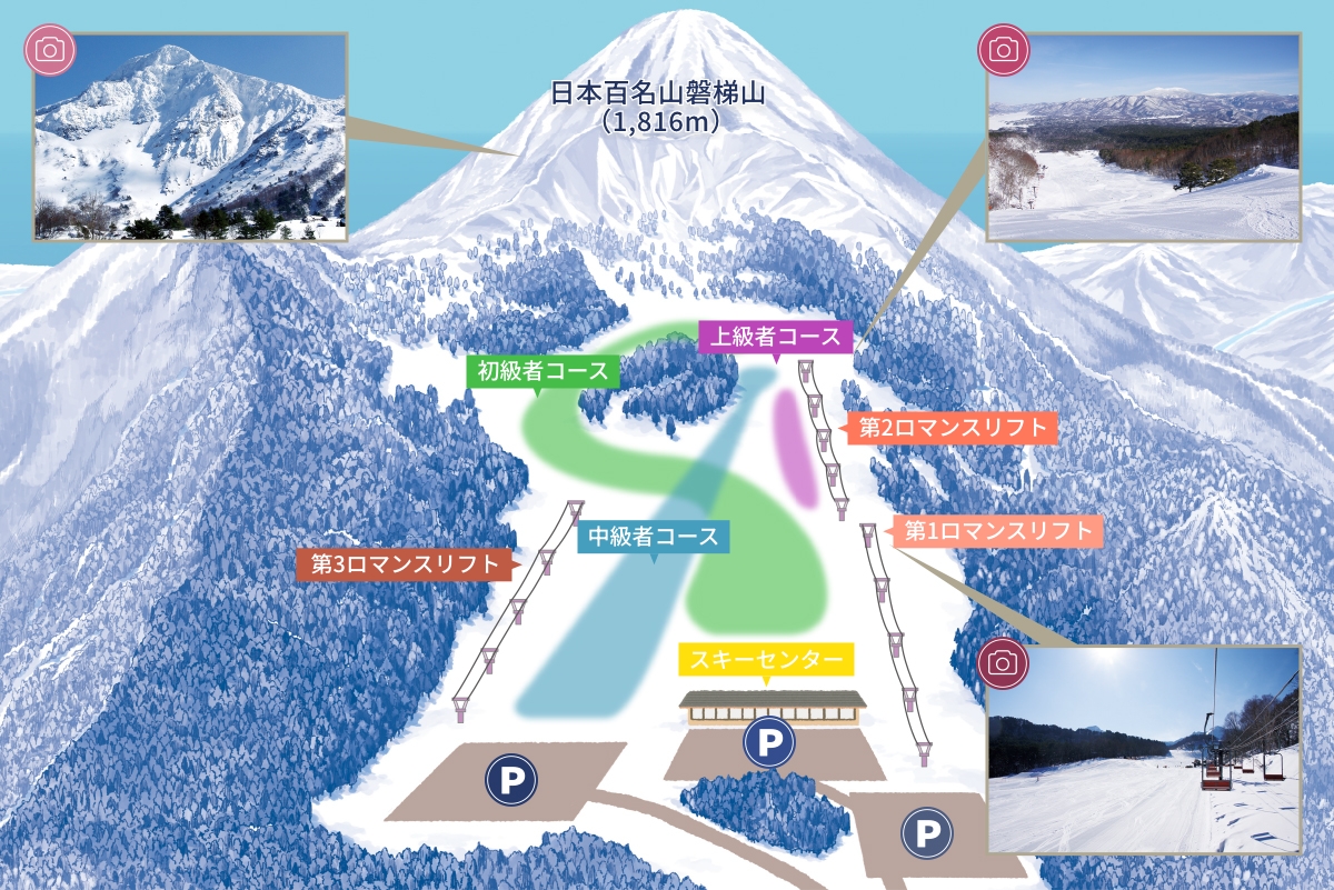 裏磐梯スキー場 piste map