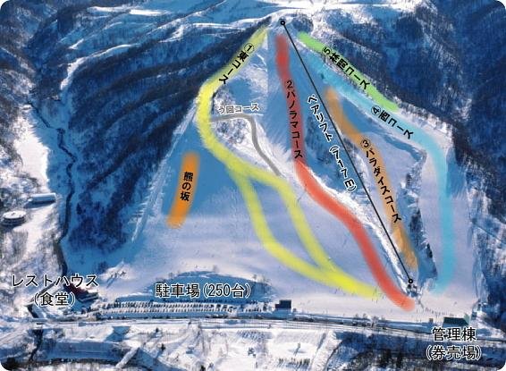 美唄国設スキー場 piste map