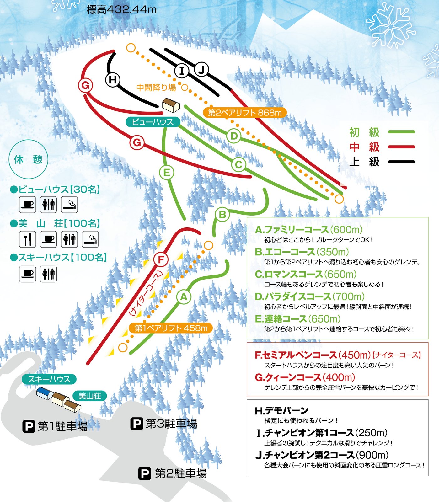 大仙市営協和スキー場 piste map