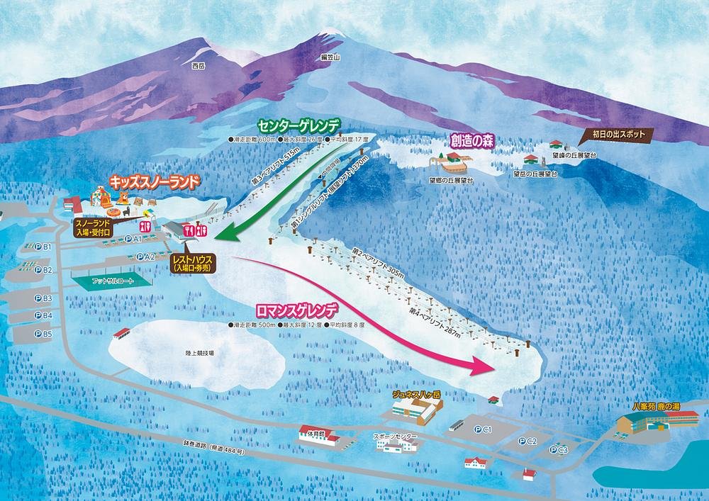 富士見高原スキー場 piste map