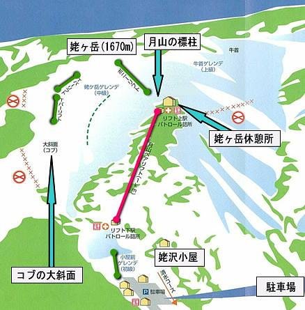 月山スキー場 piste map