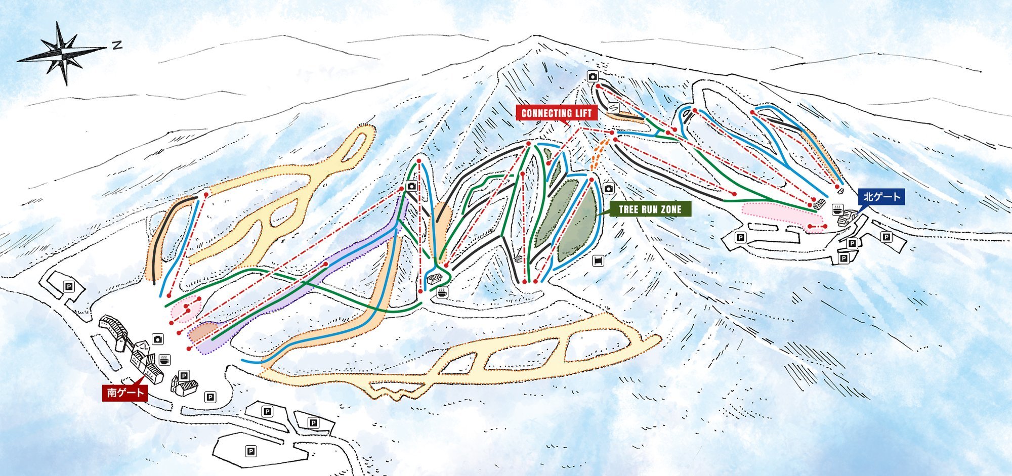 星野リゾート ネコマ マウンテン(旧アルツ磐梯&猫魔スキー場) piste map