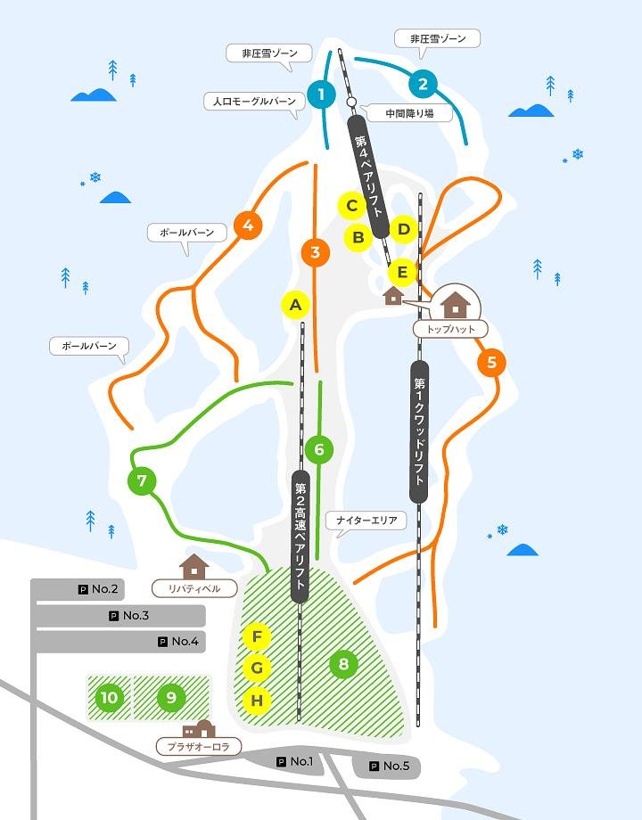 いいづなリゾートスキー場 piste map