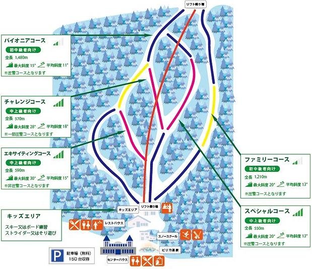 今金町ピリカスキー場 piste map
