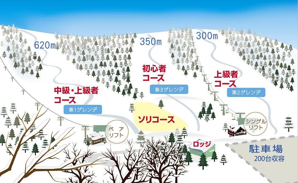 石狩平原スキー場 piste map