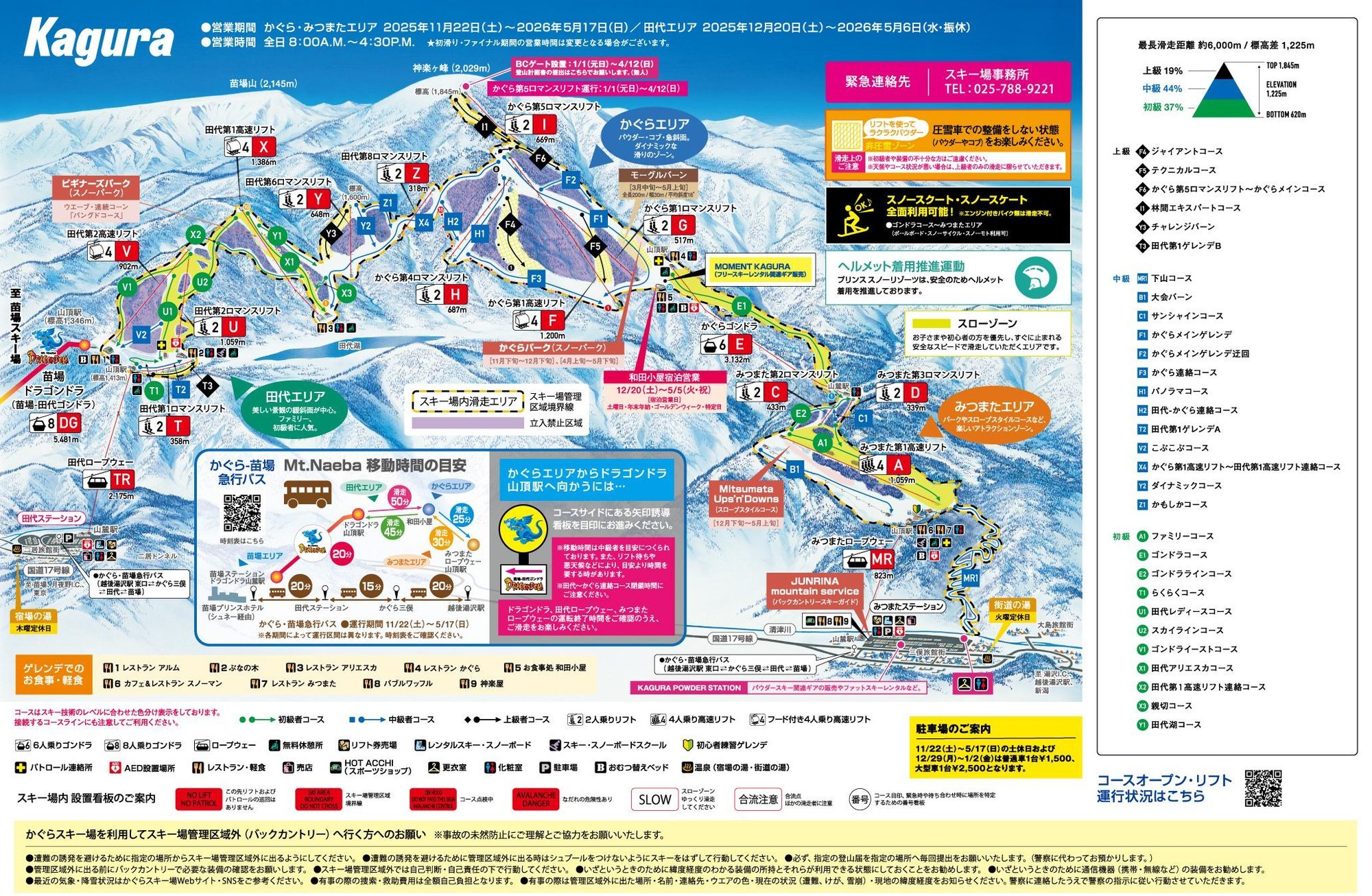 かぐらスキー場 piste map