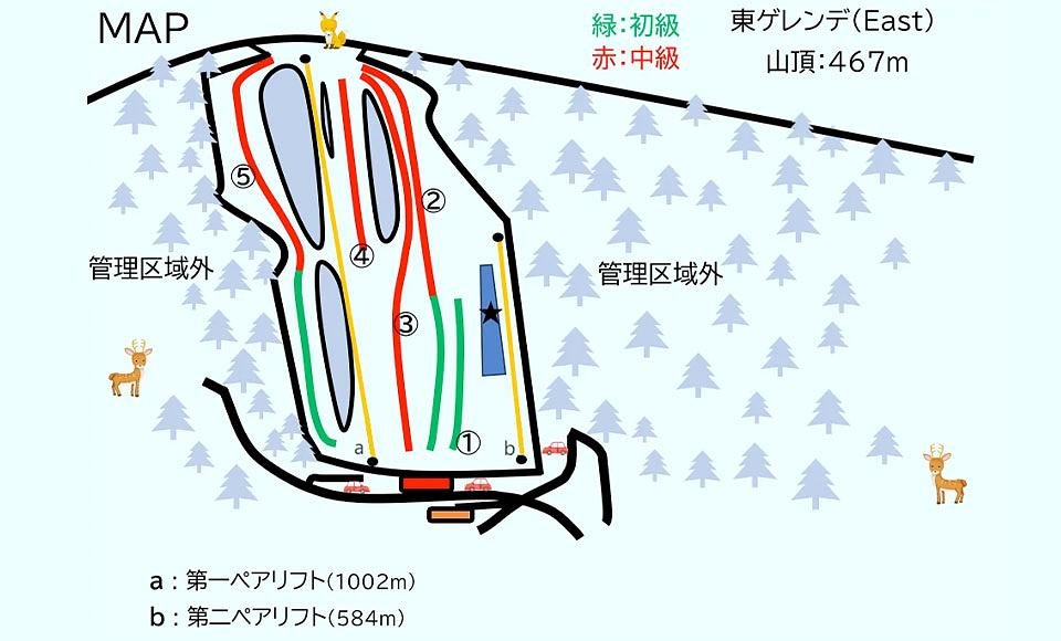 かもい岳スキー場 piste map
