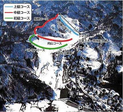 金谷山スキー場 piste map