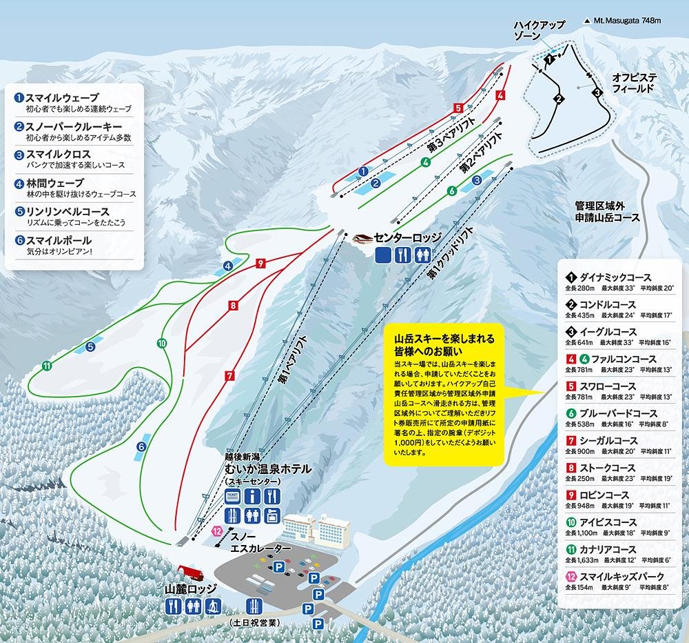 ムイカスノーリゾート piste map