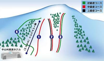 中山峠スキー場 piste map