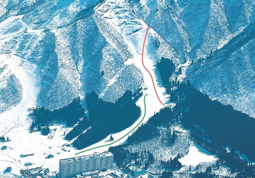 中里スノーウッドスキー場 piste map