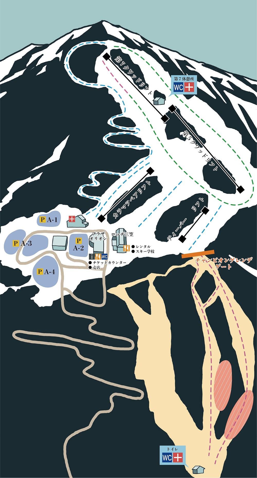 御嶽スキー場(旧 Ontake2240) piste map