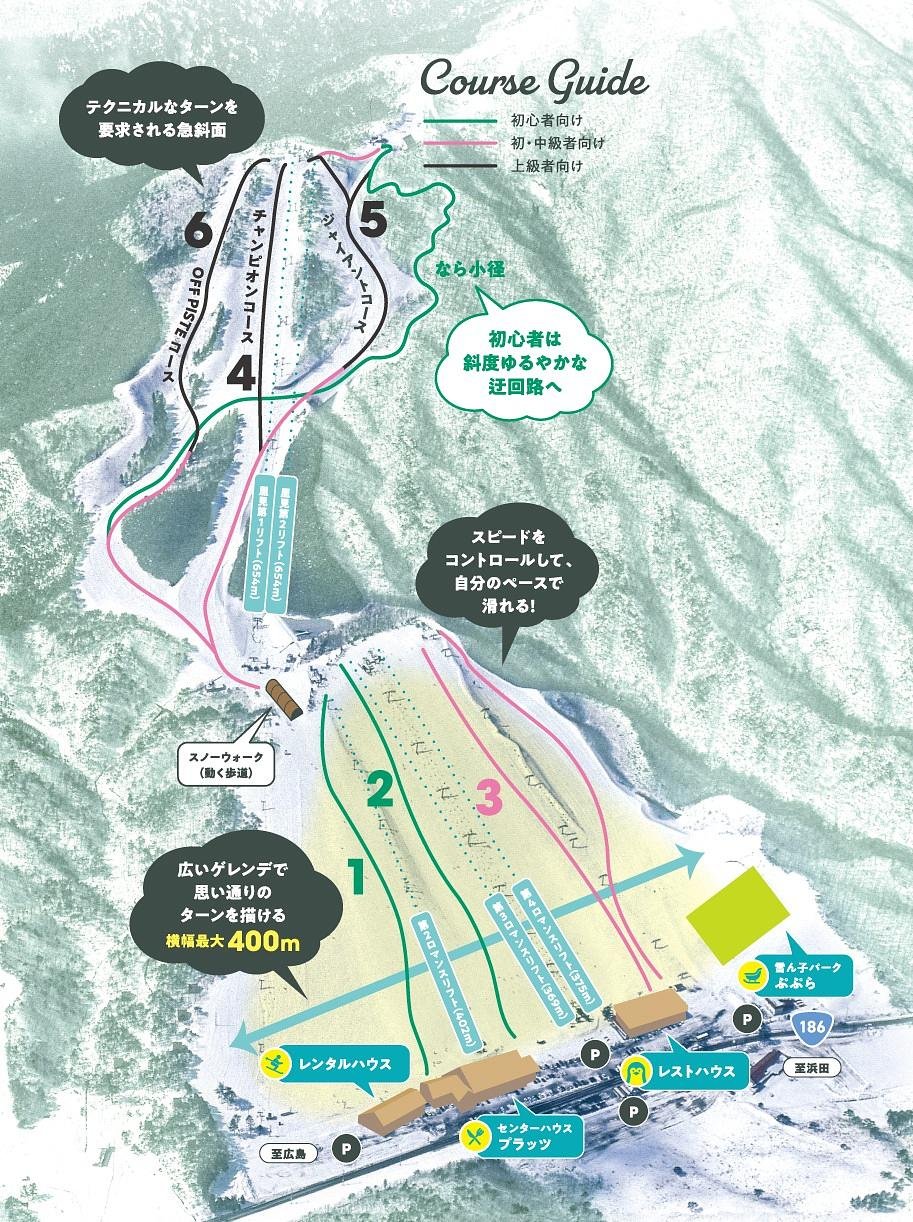 大佐スキー場 piste map