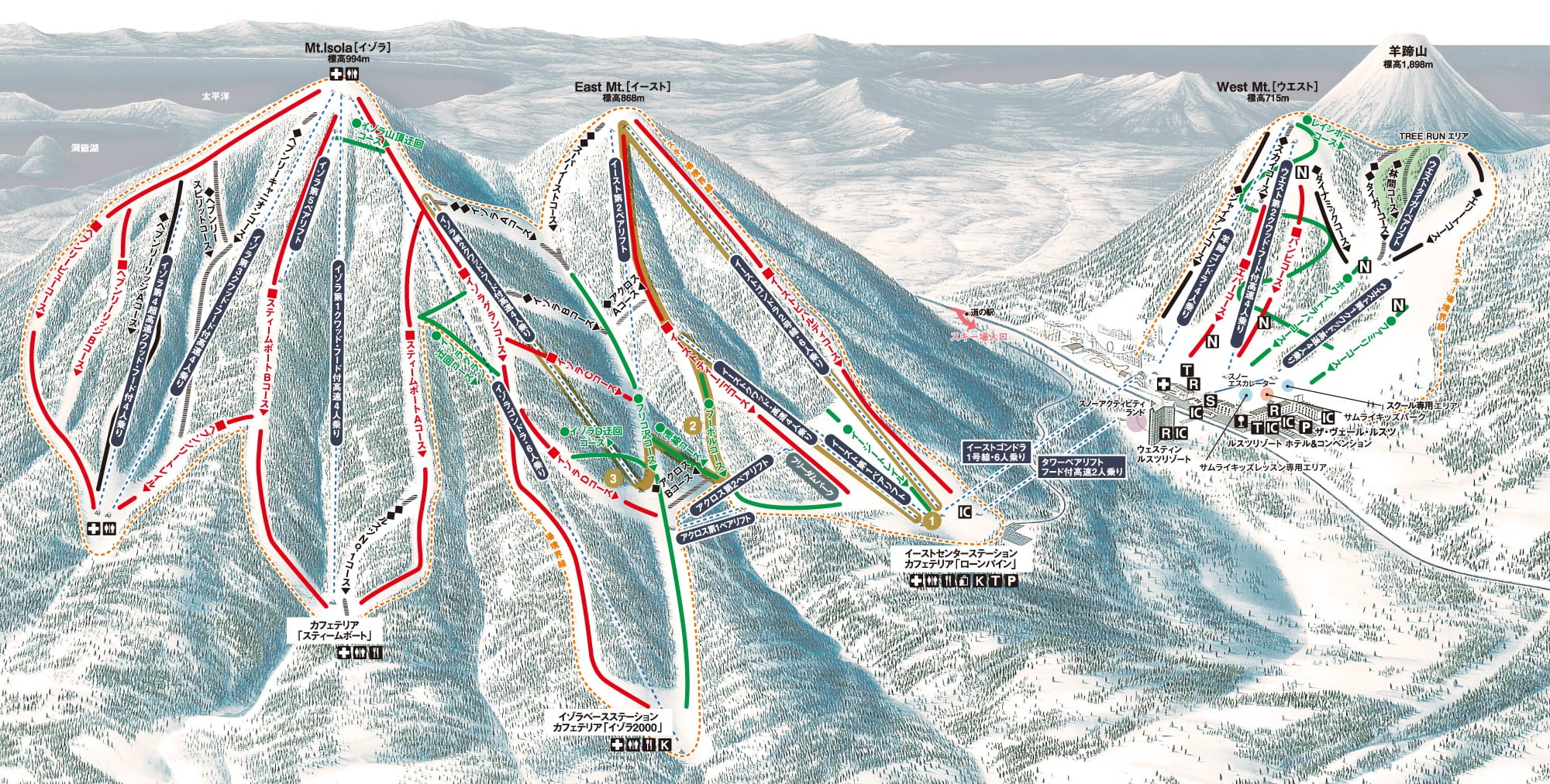 ルスツリゾート piste map