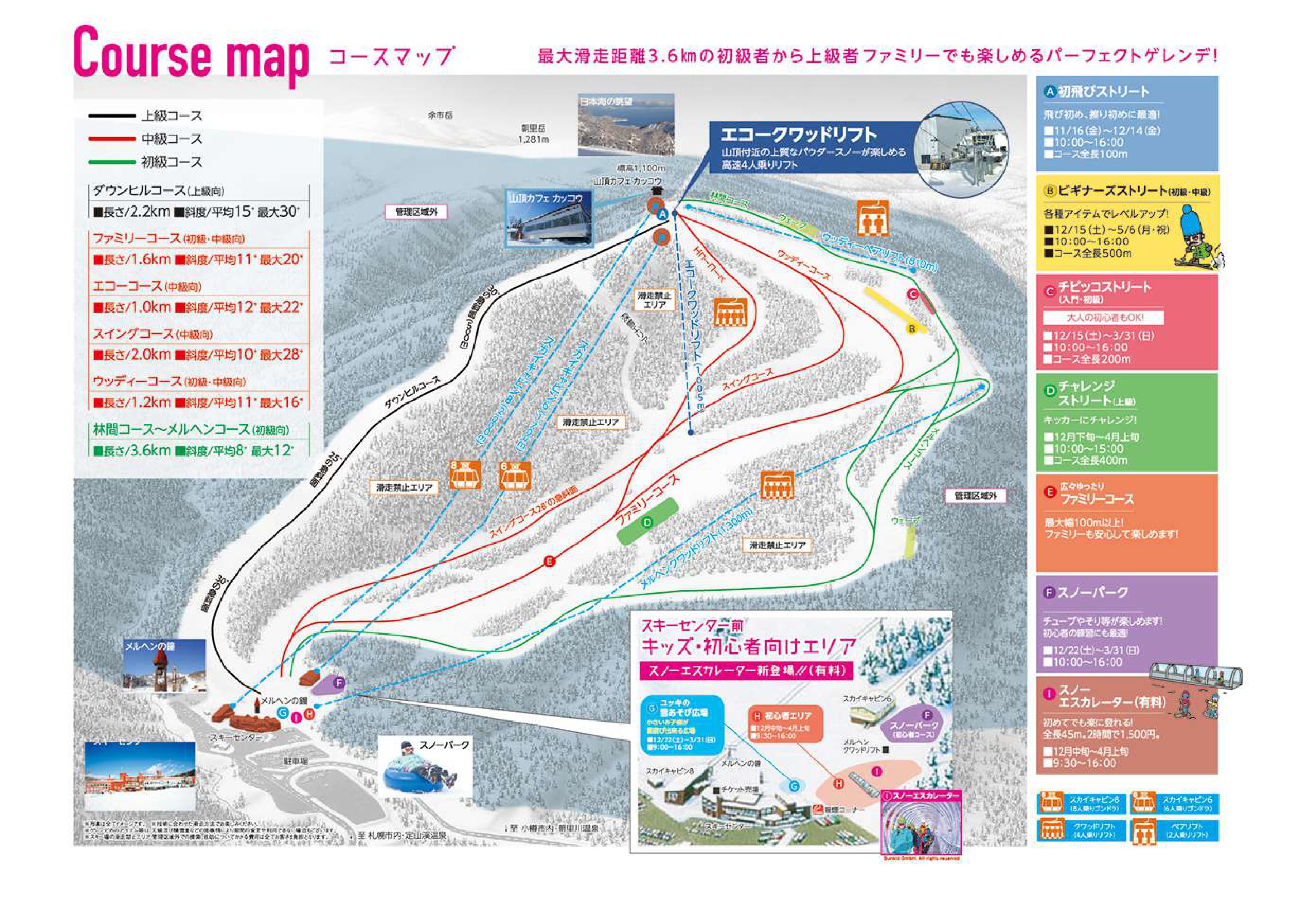 札幌国際スキー場 piste map