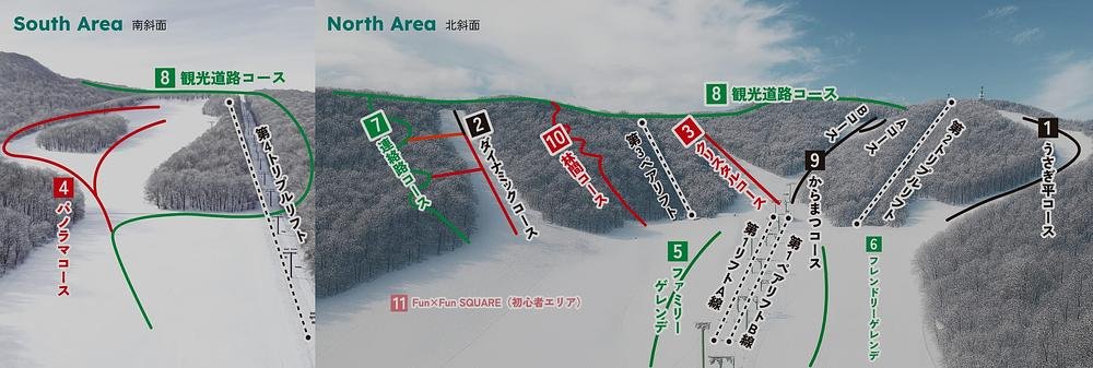 札幌藻岩山スキー場 piste map