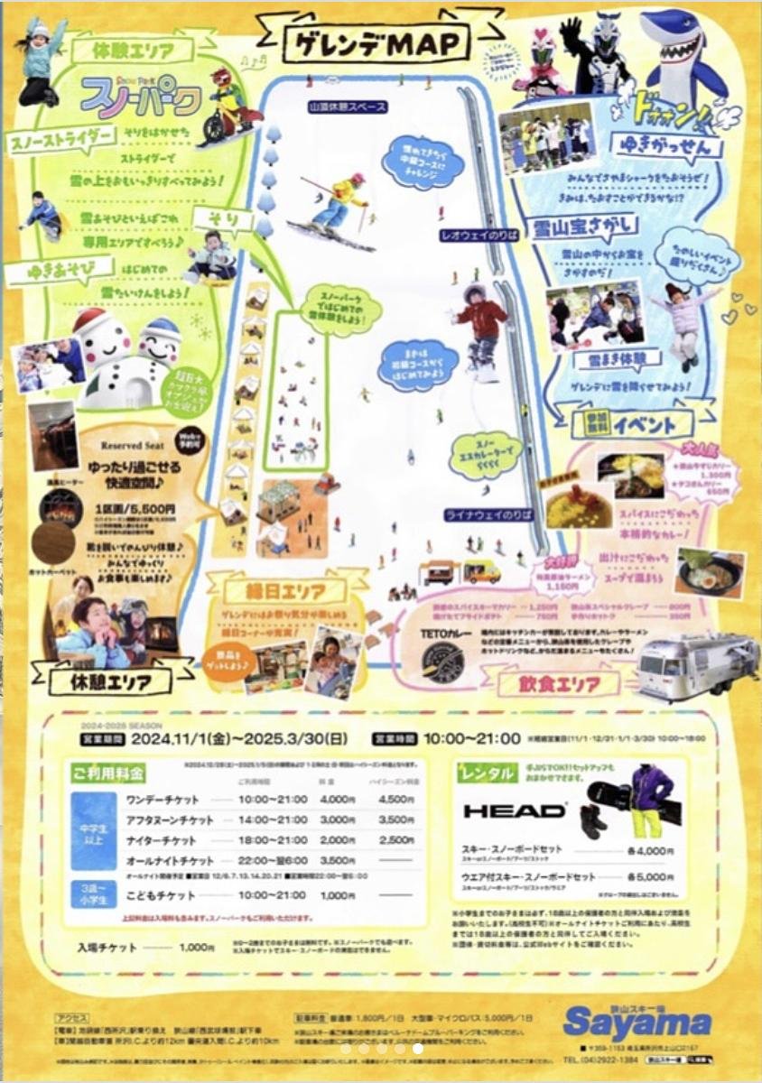 狭山スキー場 piste map