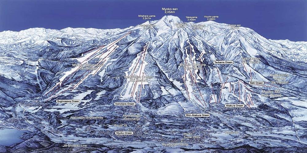 関温泉スキー場 piste map