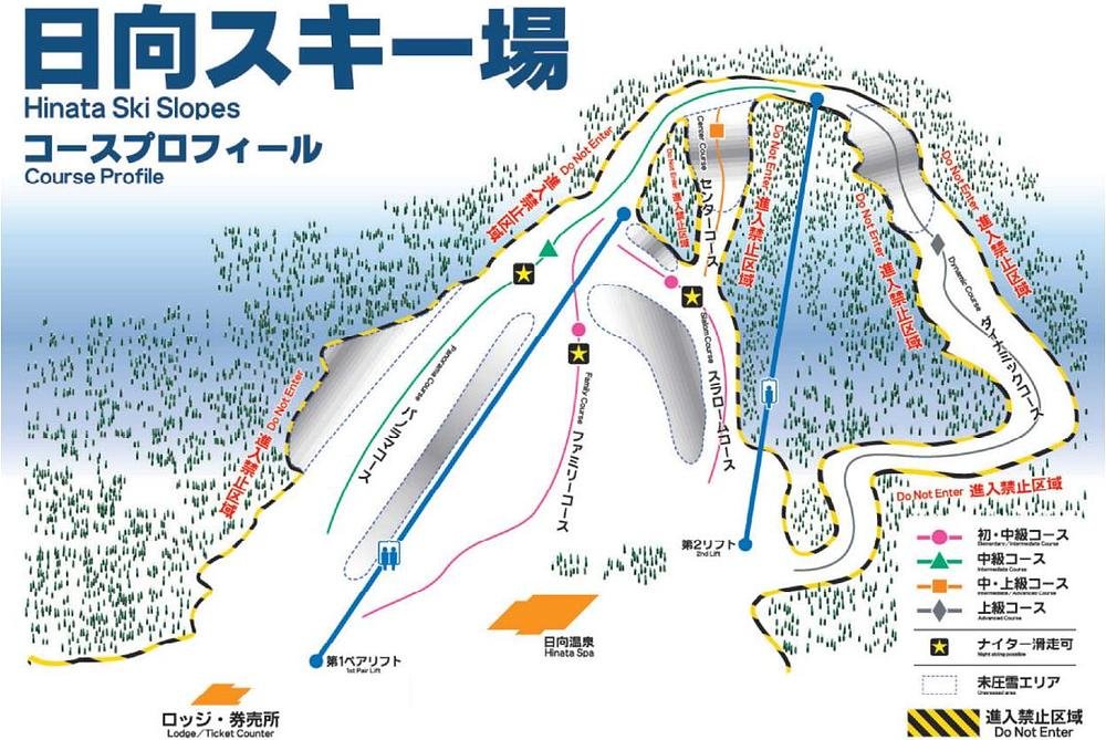 士別市 日向スキー場 piste map