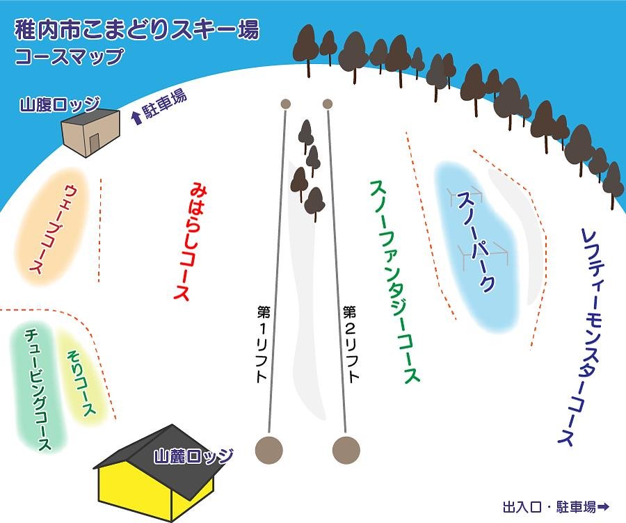 稚内市こまどりスキー場 piste map