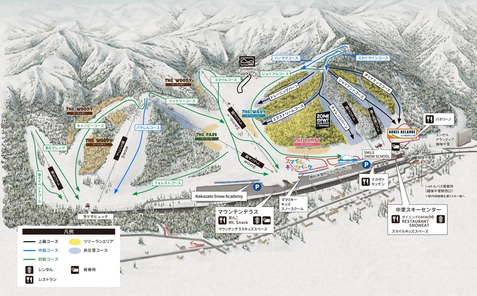 湯沢中里スノーリゾート piste map